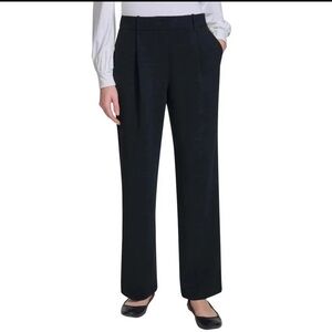 DKNY Women's High Rise Wide Leg Stretch Pants Black 12 NWT